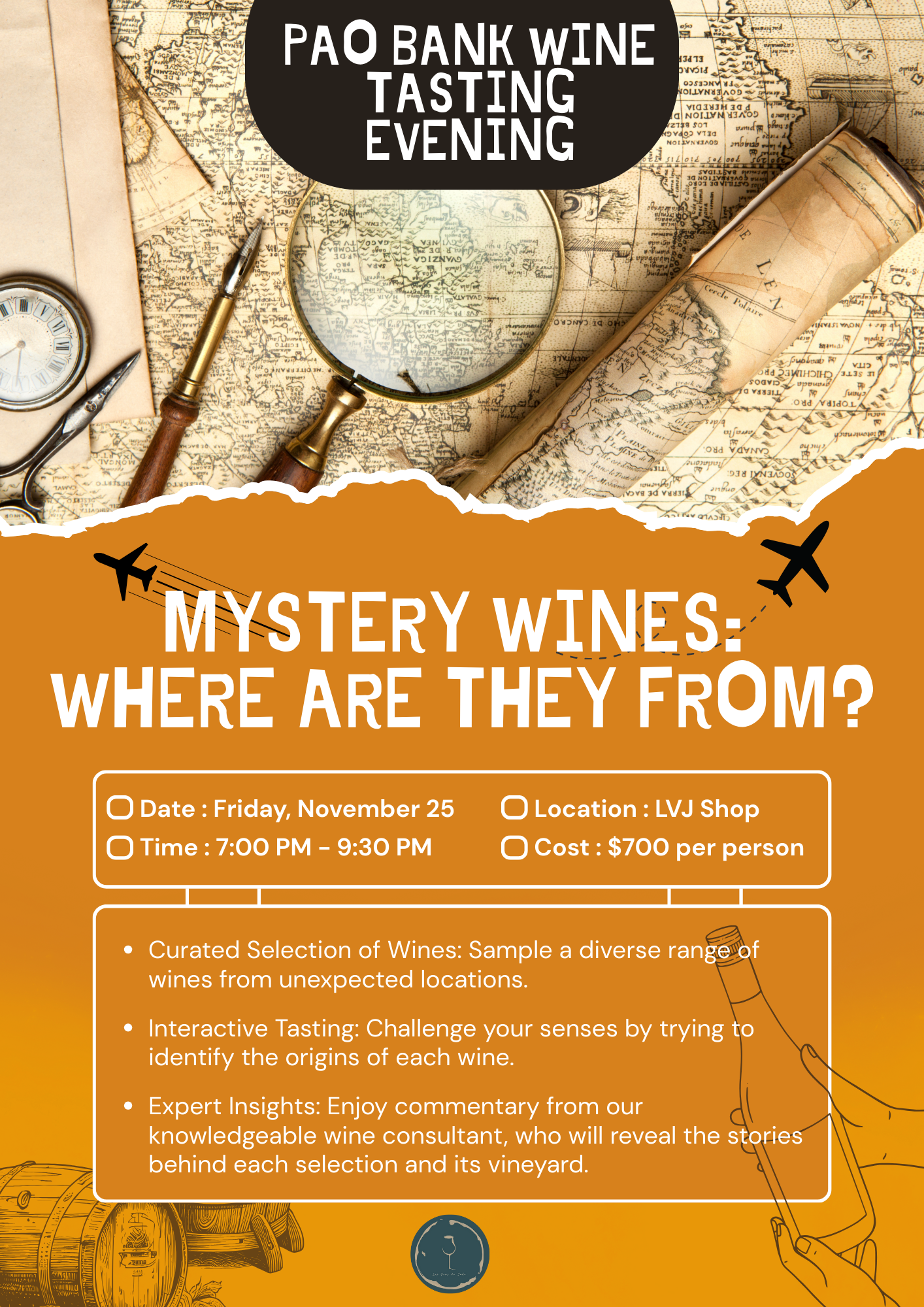 "Mystery Wines: Where Are They From?” Wine Tasting Evening - November 28