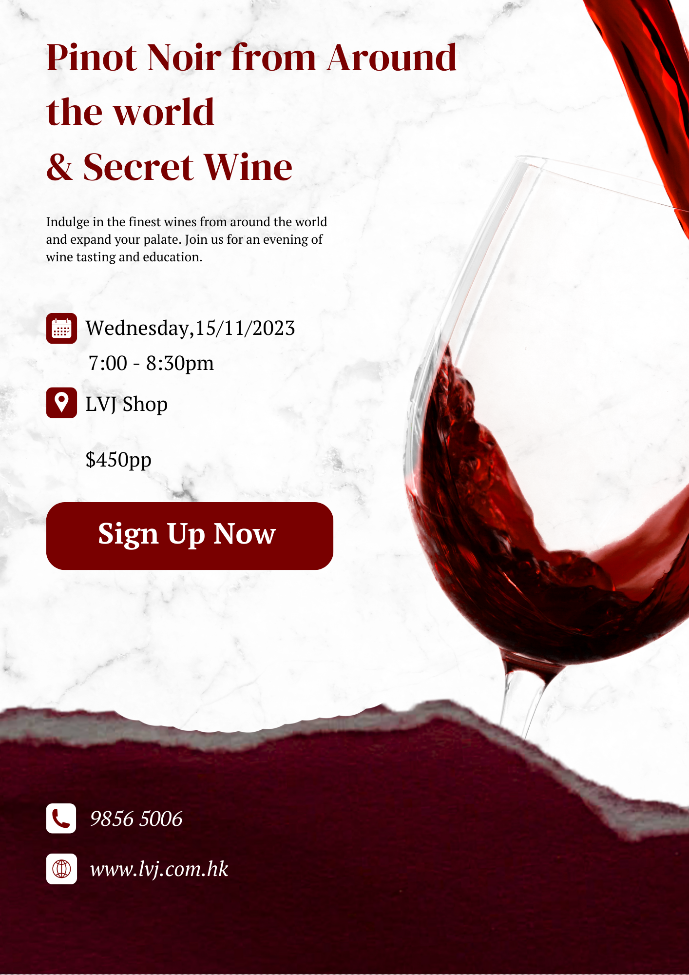 Pinot Noir around the world & Secret Wine Wine Tasting Event 15 Nov 2023