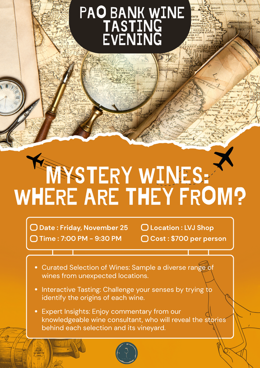 "Mystery Wines: Where Are They From?” Wine Tasting Evening - November 28